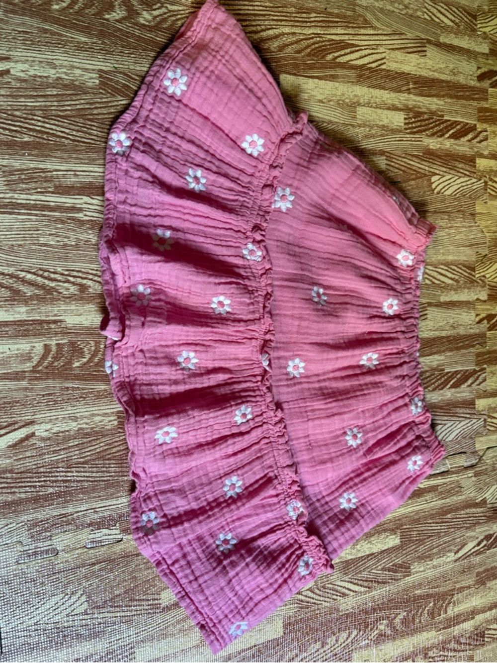 Pink Floral Tiered Mini Skirt kids